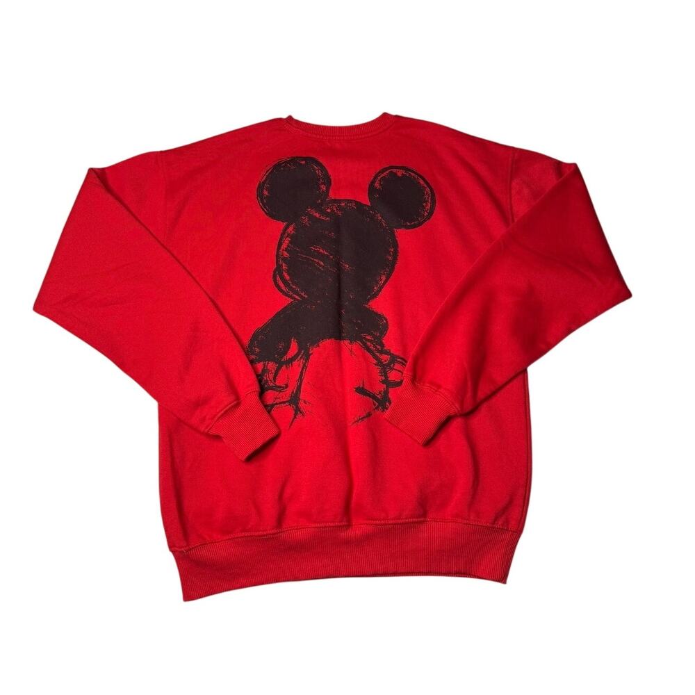 Disney Mickey Mouse Red Sketch Graphic Crewneck Sweatshirt Medium - Picture 4 of 9